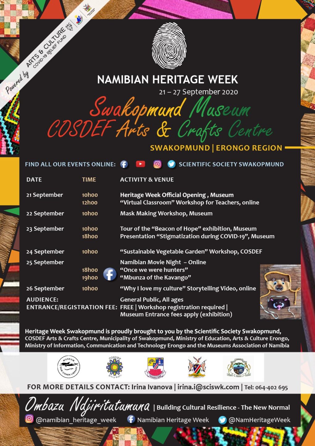 Heritage Week 2020 events at Swakopmund Museum